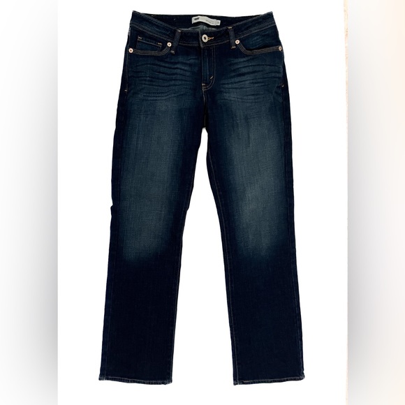Levi’s 529 Curvy Mid-Rise Straight Leg Dark Wash Jeans - Picture 1 of 5